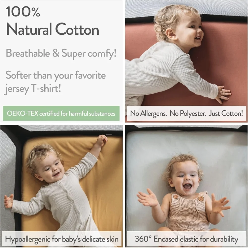 Cradle Sheets Fitted 18 x 36 Inch – Snuggly Soft 100% Jersey Cotton